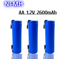 1.2V AA Rechargeable Battery 2600mah NI-MH Cell Blue shell with Solder Tabs for Philips Electric Shaver Razo Toothbrush