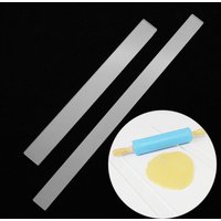 2Pcs Acrylic Biscuit Cake Rolling Tool Balance Ruler Fondant Icing Biscuit Thickness Ruler Biscuit Smoother Baking Accessories