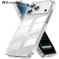 Transparent Shockproof Hard Case For iPhone Air 17 16 16E 15 14 13 12 11 Pro Max Plus Mini Hybrid Silicone Soft Shell Clear Thin
