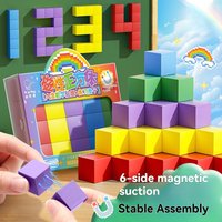 1PC Cube Teaching Aids Space Elementary School Students Mathematics Solid Geometry Puzzle Model Magnetic Suction