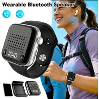 Portable Bluetooth 5.4 Speaker with Watch Magnetic Clip Time Display Mini Bluetooth Transmitter Support BT Headphone Watch Strap