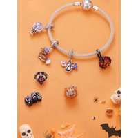 WOSTU 925 Sterling Silver Halloween Charm Skull/Pumpkin/Magic/Ghost Pendant Original Fit for Women Bracelet DIY Fine Jewelry