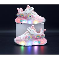 Mgo Kidss New Spring and Autumn Girls' Shoes, Light-Up Shoes, Flashing Shoes, Rainbow Pony Shoes, Kidsren's Sports Shoes, Girls' Soft-Soled Shoes, Running Shoes, Pink Shoes, Princess Kidsren's Shoes,