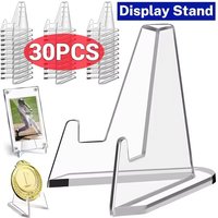 1-30PCS Klar Acryl Münze Display-ständer Halter Kleine Staffelei Rack Trading Card Halter Unterstützung für Kpop Idol karte Organizer