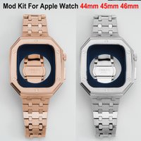 Luxury Stainless Steel Modification Mod Kit for Apple Watch 11 10 9 8 7 46 45mm Metal Bezel Frame for iwatch Series 654SE3 44mm