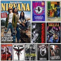 Rock Band N-Nirvana Poster Self-adhesive Art Waterproof Paper Sticker Coffee House Wall Decor