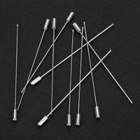 10pcs 60/90/120mm Stick Metal Brooch Base Pin Safety Stopper Needle for DIY Lapel Badges Hat Jewelry Making Accessories Supplies