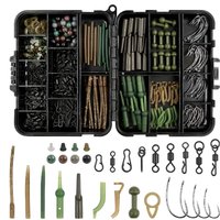 330pcs Pre tied Carp Rigs Making Kit Terminal Carp Fishing tackle box Include Carp Hooks Safety Clips Swivels Boilie Stops