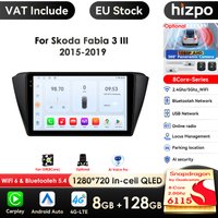 Autoradio Android Carplay, Navigation GPS, Stéréo, DSP, Lecteur de Limitation, 2 Din, 4G, 9 ", Skoda Fabia 3 III, 2015, 2016, 2017, 2018, 2019