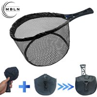 Retractable and foldable fly fishing hand net, easy to carry, high durability, suitable for outdoor fishing, fishing dip net
