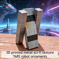 Interstellar Tars Robot Model 3D Printed Metallic Finish Durable Plastic SciFi Desk Decor Collectible Office Fans Gift Idea