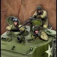 Spot 1/35 Scale Die-Cast Resin Model Assembly Kit History US Tank Crew 3 Person (without Tank) Gk Toy Unassembled Unpainted
