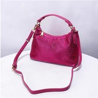 Luxury Satin Hobo Bag Women Fashion Handbag Glitter Shiny Diamonds Evening Bag Wedding Party Clutch Purse Shoulder Crossbody Bag