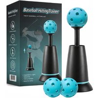 Baseball Batting Tee Popper Trainer, No-Pitcher Solo Hitting Practice Stand with Perforated Ball for Baseball & Softball