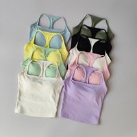 Sports and Fitness Vest with Chest Pad Summer Shockproof Beauty Back Nude Feeling Suit Pilates Training Yoga Top Yoga Clothing