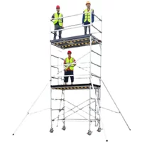 Double width aluminum alloy scaffolding construction scaffolding factory direct sales fast loading movable trapezoidal frame