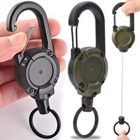 1/5Pcs Extendable Retractable Heavy Duty Strong Steel Wire Rope Buckle Spring Key Ring Outdoor Sporty attachment Keychain Tool