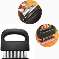 Stainless Steel Needle Meat Tenderizer Hammer Tool with Ergonomic Handle for Steak Marbled Beef Kitchen Cooking Gadget Softener