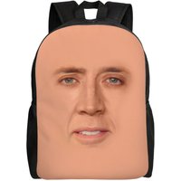 Custom Nicolas Cage Meme Laptop Backpack Women Men Basic Bookbag for College School Student Funny Bags