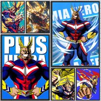 Anime A-Academia All Might Poster Removable Wall Sticker Mural for Living Room – Art Poster Home Decoration Decal