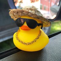 1PC Grass Hat Yellow Duck Car Accessories, Car Decorations, Novice Driver Gifts, Festival Gifts
