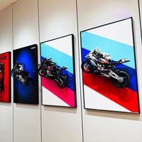 Display Wallboard Compatible with LEGO 42130 BMW Motorcycles Building Block Cars Model Wall Mount Display Box Frame