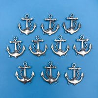10pcs Zinc Alloy Antique Silvery 30×27mm Anchor Shape Charms Pendant For DIY Necklace Bracelet Earrings Jewelry Making Handmade