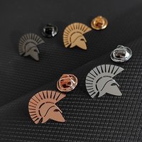 Men's Brooches Stainless Steel Greek Soldier Helmet Brooch Vintage Jewelry Mens Business Shirt Decorative Pins Party Gifts