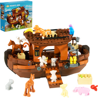 Noahs Ark Boat Building Blocks Set Creative Home Decoration Ornament Shelf Tabletop Christmas Gift Room Display Art Teens Adults