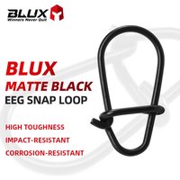 BLUX 80pcs Matte Black Egg Snaps Stainless Steel Lock Lure Loop Quick Change Fishing Clips Fast Speed Connector Terminal Tackle