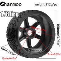 1/8 WRC Rally Tires Plastic Wheel Rims 17mm Hex for 1:8 RC Car Arrma HSP HPI Traxxas Redcat Losi Kyosho Redcat WR8 KM Citroen C3