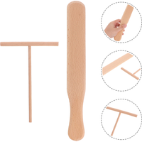 2 Pcs Spatula Pancake Wooden Rake Crepe Dough Scraper Maker Spreaders Food Frying
