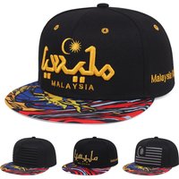 2026 New Flat Edge Hat Malaysia Flag Embroidered Baseball Hat Outdoor Daily Commuter Decoration Sunshade Hat Unisex Hip Hop Hat