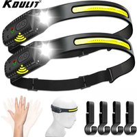 LED COB Induction Headlamp USB Rechargeable Lamp with Built-in Battery 5 Lighting Modes Headlight for Outdoor Camping Fishing