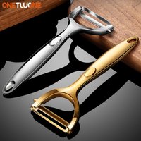 Golden Vegetable Peeler Potato Carrot Peelers Stainless Steel Peeler with Ergonomic Non-Slip Handle & Sharp Blade Kitchen Tools
