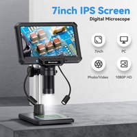 7inch Digital Microscope 1200X Magnification for Coin PCB Circuit Repair 16MP HD Soldering Microscope with Lights, PC View image 4