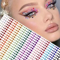 3D New Stickers On The Face Multiple Design Bright Rhinestone Makeup Face Art Sticker Temporary Tattoo Crystal Sticker For Party