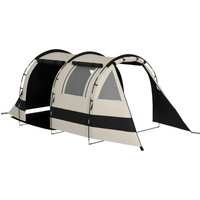 PINGGO Four Man, Two Room Blackout Tent, with Accessories, ventilated on both sides, shaded to avoid direct sunlight - Khaki