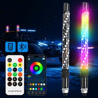 2PCS 1FT LED Whip Lights Remote Control Flagpole Antenna Whips for UTV ATV Off Road Truck Sand Buggy Dune RZR