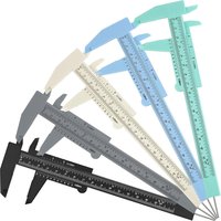 1pcs 0-150mm Portable Mini Plastic Sliding Vernier Caliper Double Scale Gauge Student Ruler Measure Tool Small Objects