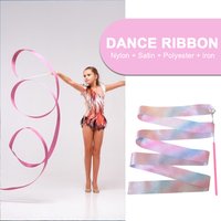 2M Rhythmic Gymnastics Ribbon with Wand Sparkling Dance Ribbon Multifunction Twirling Ribbon Streamer Aesthetic for Kids Girls