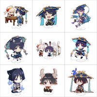 10CM Anime Genshin Impact Figure Stand Model Amamiya Wanderer Cute Desk Decor Standing Sign Gifts