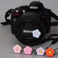 Lovely Lens Cover Anti Lost Flower Rope Cap Protect Lanyard for Canon Nikon Sony Olympus Fujifilm DSLR SLR Camera Hanging Cord