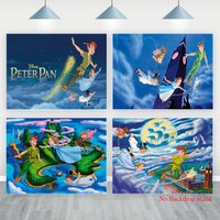 The Peter Pan Backdrop Cover Kids Boys 1st Birthday Party Decoration Baby Shower Poster Banner Background Wall Photography Props