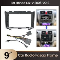 9 inch Car Radio Face Frame For Honda CRV CR-V 3 RE 2006-2012 Fascia Stereo Panel Mounting Head Unit Canbus Cable Trim Bezel