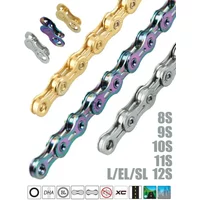 AliExpress Goodtaste NFOX Mountain Road Bicycle Bike Chain X 8 9 10 11 12 24 30 33 Speed EL Half Hollow SL Ultra Light Links MTB Racing Gold Silver
