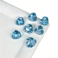 Factory Wholesale 100% Real Natural Heart Shape Sky Blue Topaz Gemstone Loose Gems Diy Material for Jewelry