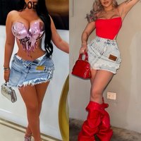 FAGADOER Spring New Fashion Denim Skirt for Woman Solid Color Tassel Patchwork High Waist Skirt Female Streetwear Bottoms 2026