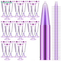 ✈150ml Plastic Champagne Flutes Cup Clear Recyclable Shatterproof Goblet Cups Disposable Toasting Party Wedding Bar Supplies