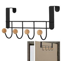 Over The Door Coat Rack Sturdy Door Hooks No Drilling Required Coat Rack & Towel Rack with Anti-Slip Design for Clothes Towels